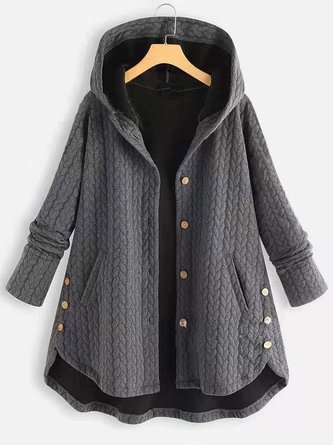 Plus Size Casual Cotton-BlendCoat