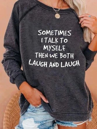 Plus Size Long Sleeve Round Neck Printed Top Sweatshirt