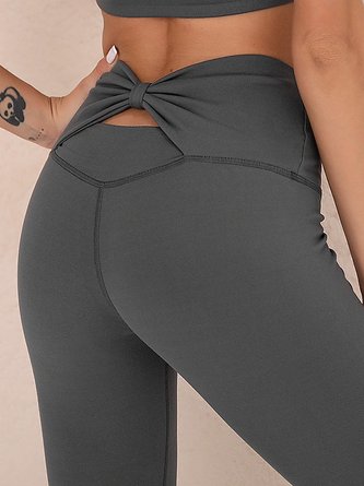 Tight Bow Jersey Casual Leggings