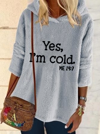 Fluff/Granular Fleece Fabric Casual Loose Sweatshirt TUNIC