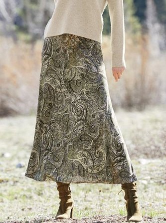Loose Ethnic Casual Skirt