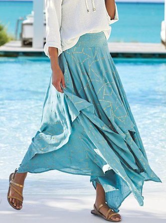 Vacation Loose Geometric Skirt