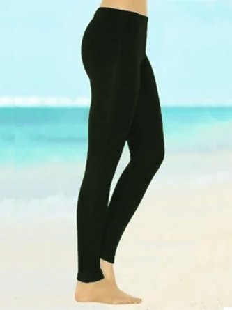 Plus Size Casual Tight Plain Leggings