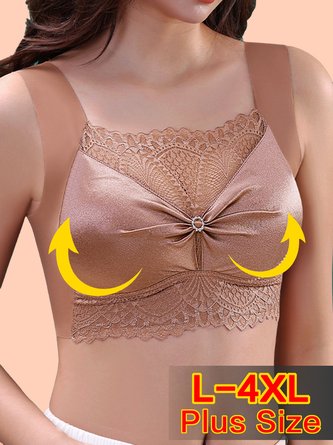 Push Up Bra Lace Soft Padded Lifting Comfort Everyday Bra Plus Size