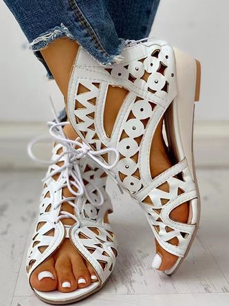 Resort Cutout Lace-Up Sandal Boots