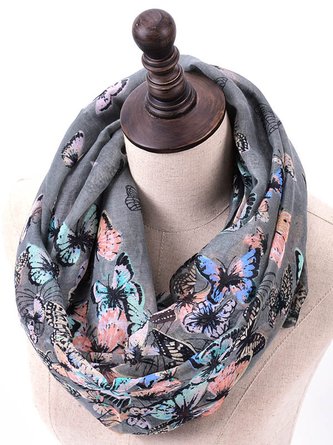 Boho Silk Butterfly Pattern Scarf Neck Everyday Commuter Party Accessory