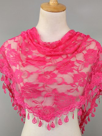 Floral Pattern Lace Triangle Scarf Women Casual Daily Holiday Accessories