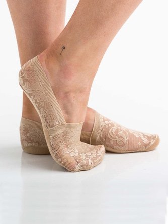 Casual Lace Floral Hidden Crew Socks Daily Commuter Accessories