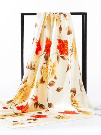 Silk Floral Scarf Boho Vacation Everyday Accessories