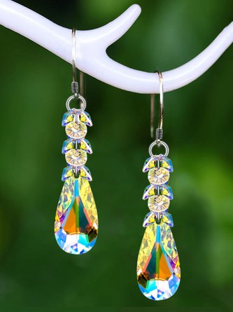 AB Color Crystal Drop Earrings Daily Casual Jewelry