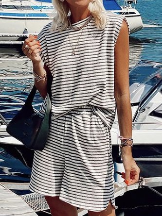 Loose Casual Crew Neck Two-Piece Set