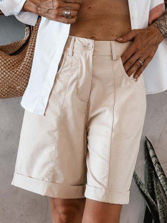 Loose Casual Plain Shorts