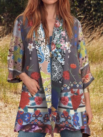 Floral Casual Loose Kimono