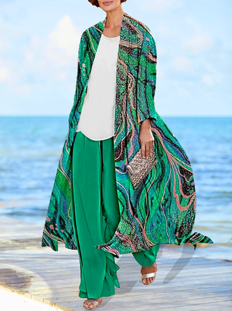 Loose Vacation Abstract Kimono
