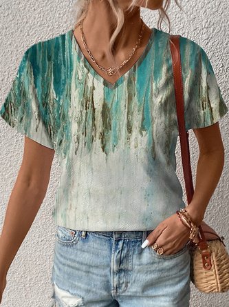 Casual Regular Fit Abstract T-Shirt