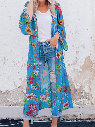Loose Wrap Floral Vacation Kimono