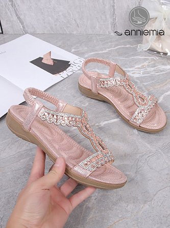 Rhinestone Soft Beach Sandals