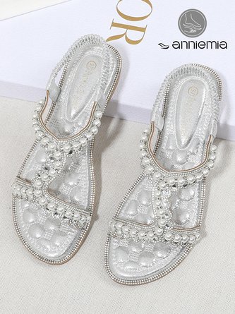 Rhinestone Pearl Comfort Massage Resort Sandals
