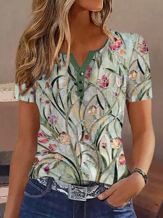 Casual Notched Regular Fit Shirt