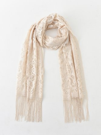 Casual Lace Ethnic Floral Long Silk Scarf Holiday Boho Accessories