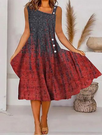 Asymmetrical Ethnic Casual Dress