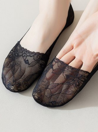 Lace Ethnic Floral Socks Casual Urban Women's Accessories