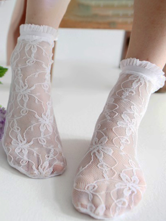 Casual Lace Floral Socks Urban Daily Women's Accessories