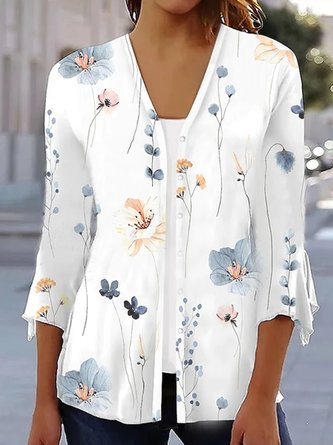 Casual Floral Printed Loose Kimono