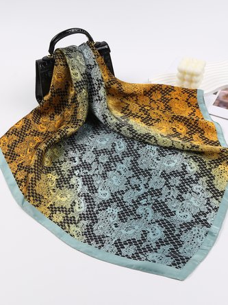 Vintage Paisley Ethnic Pattern Gradient Silk Scarf Daily Ethnic Women's Jewelry