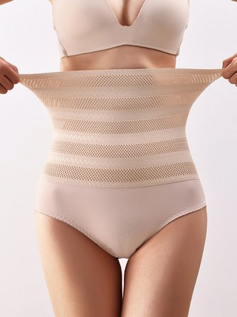High Waisted Striped Seamless Tight Lace Shapewear