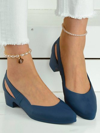 Waterproof Hollow Out Slip On Block Heel Non-Slip Beach Shallow Shoes