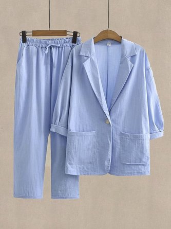 Loose Cotton Casual Two-Piece Set