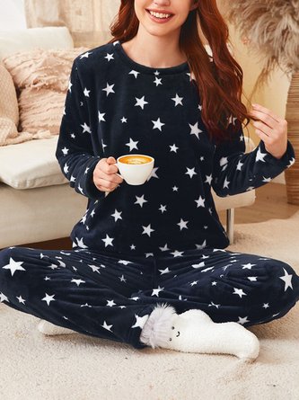 Coral Velvet Loose Pajama Set