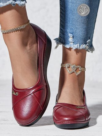 Casual Comfortable High Elasticity Waterproof Non-Slip Flat Heel Shallow Shoes