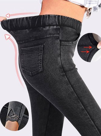 Tight Casual Plain Legging