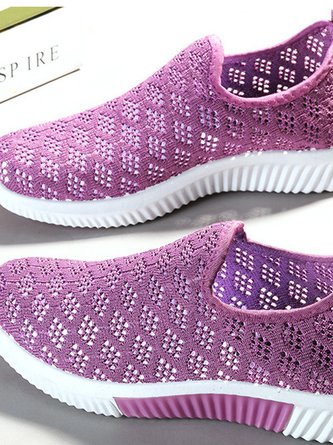 Plain Mesh Fabric All Season Casual Flyknit Sneakers