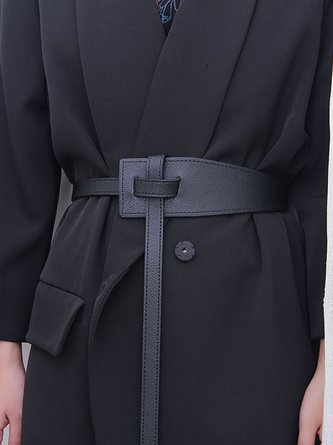 Urban Solid Faux Leather Fold-In Waist Belt