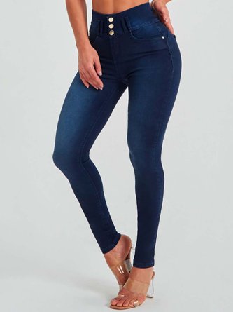 Plain Casual Tight Jeans