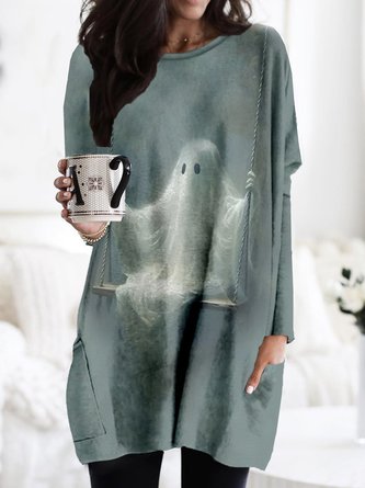 Crew Neck Loose Casual Halloween Dress