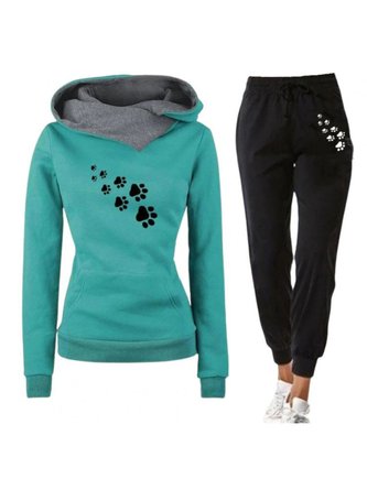 Knitted Casual Plain Two-Piece Set