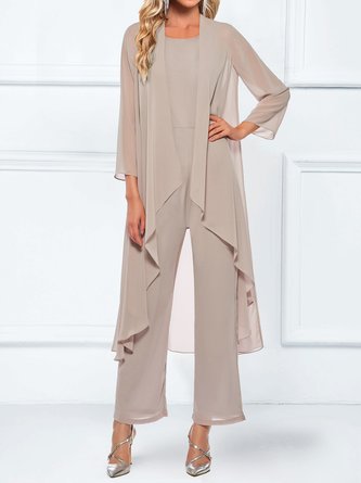 Elegant Solid Color Loose Two-Piece Set