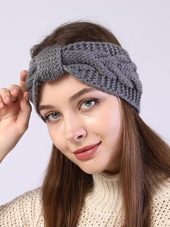 Twist Knit Bow Headband