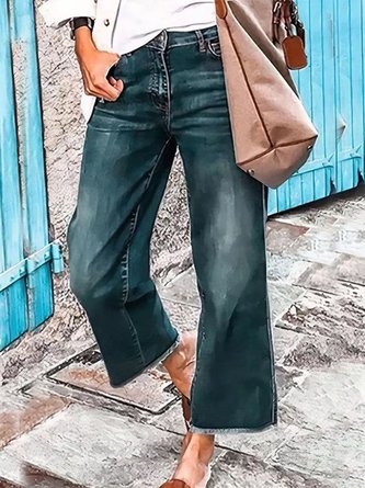 Casual Plain Denim Washing Process Jeans