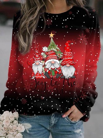 Christmas Casual Loose Crew Neck Long Sleeve H-Line Xmas Sweatshirt