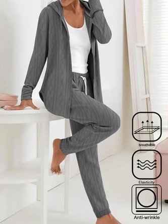 Casual Loose jacquard Hoodie Two-Piece Set