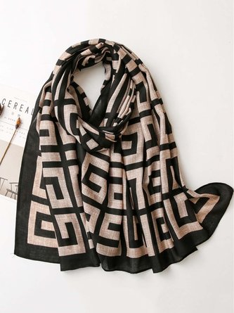 Geometric Color Block Casual Scarf