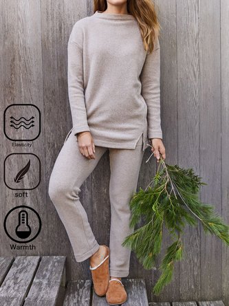 Casual Half Turtleneck Two-Piece Set