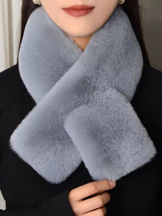 Imitation rabbit fur scarf autumn and winter fur scarf student plush scarf winter women's pullover to prevent cold outdoor