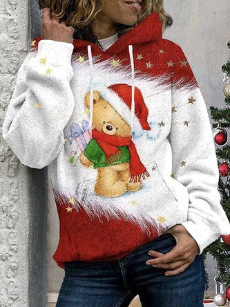 Loose Casual Cotton-Blend Hoodie Hoodie