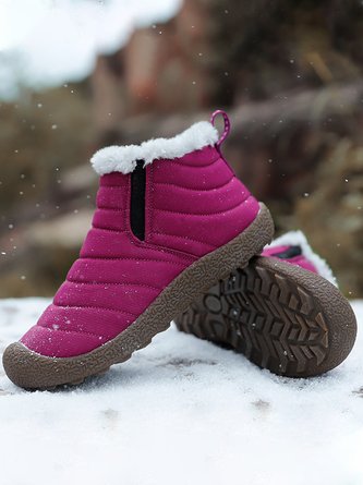 Winter Plain Cotton-Padded Boots